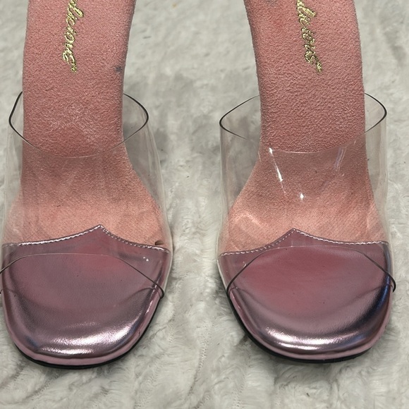 FABULICIOUS DOLLS KILL PINK GALA RHINESTONE CLEAR Cinderella HEELS size 6 - Picture 7 of 10